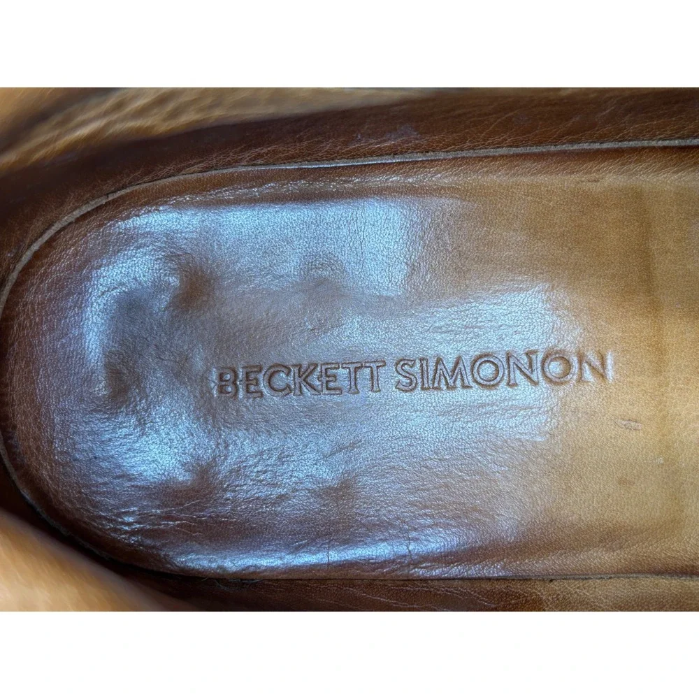Beckett Simonon Men's Black Leather Cap Toe Lace-Up Dress Boots Size 11.5